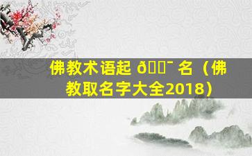 佛教术语起 🐯 名（佛教取名字大全2018）